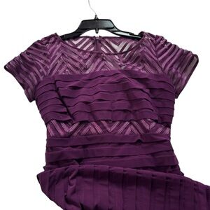 Adrianna Papell Womens Burgundy Chevron Pattern Bandage Dress - Size 6